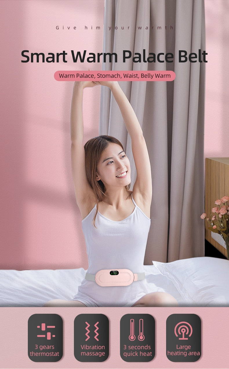 Portable Menstrual Relief Device - Self-Heating Massage for Pain Relief Belt